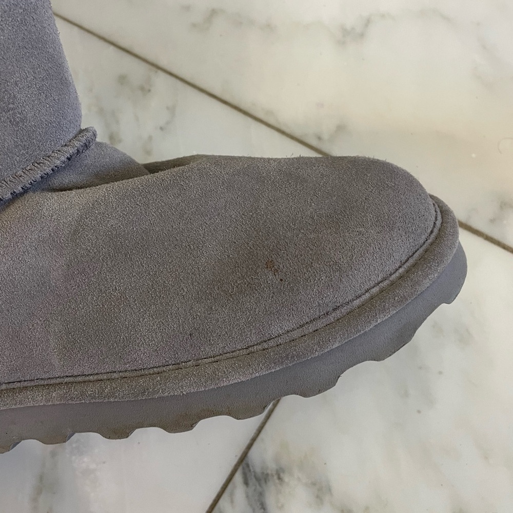 BearPaw, women’s size 10 gray sheepskin suede leather fleece line comfort boots - Picture 8 of 15